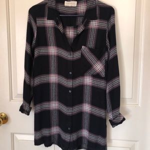 Cozy Black Flannel Top